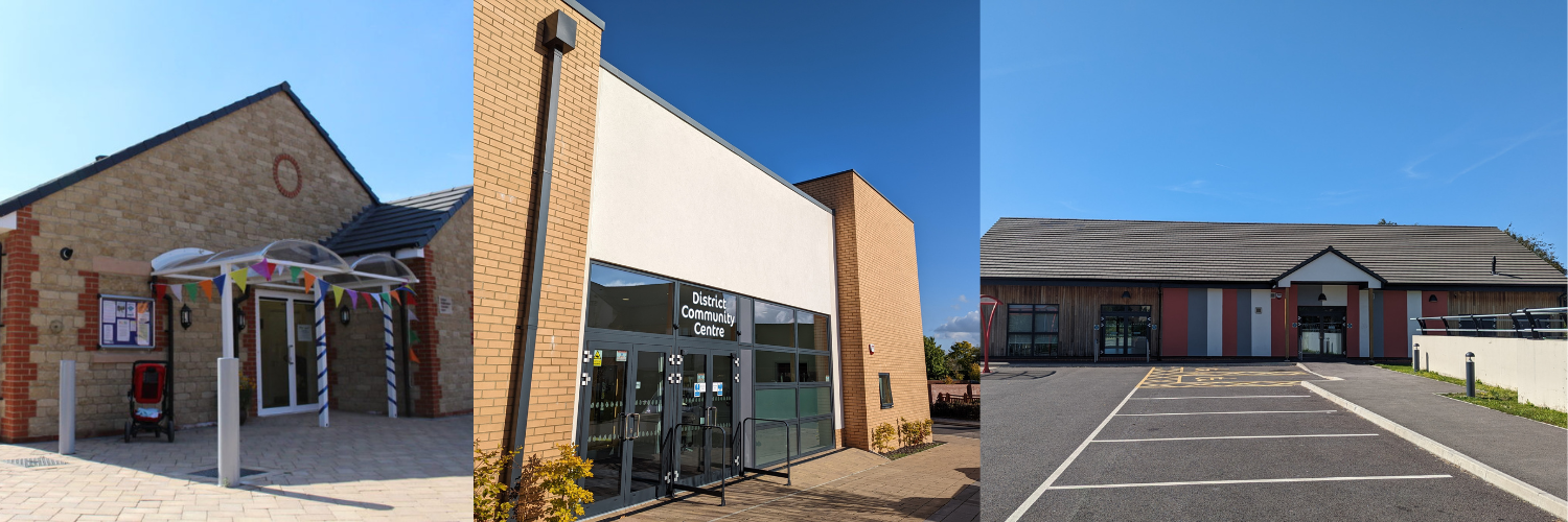 Three community centres on Great Western Park from the front, Northern, District and Southern