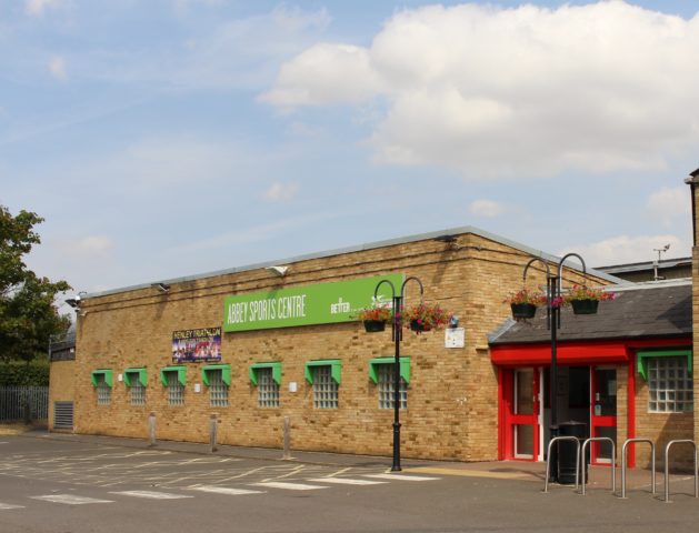 An image of the outside of Abbey Sports Centre