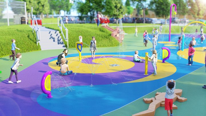 Artist Impression of the new look Riverside splash pad