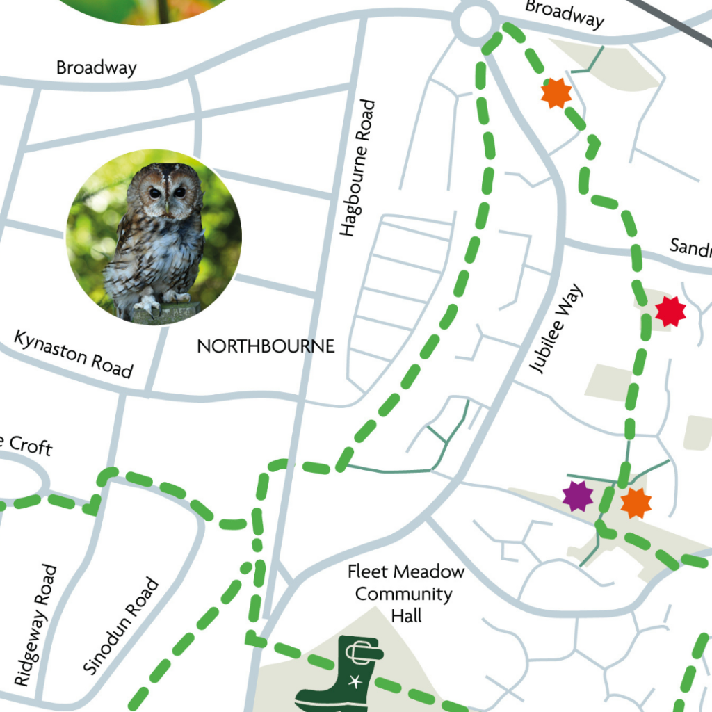 An image showing a section of the Didcot Nature Trail Map