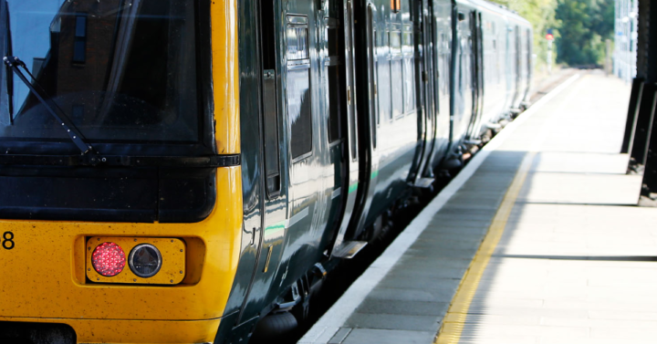 A train at a station