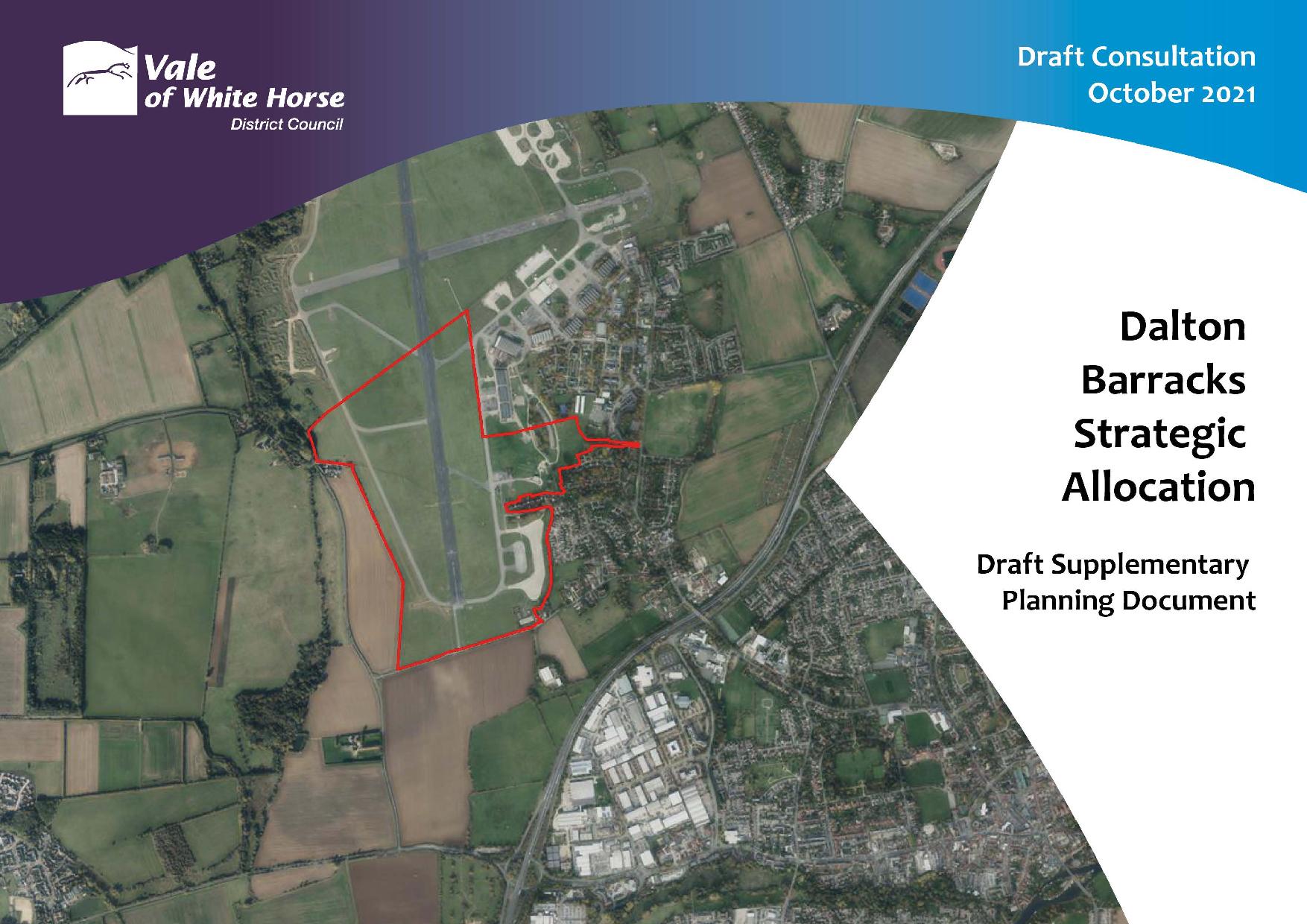 Front cover of SPD document showing aerial shot of site